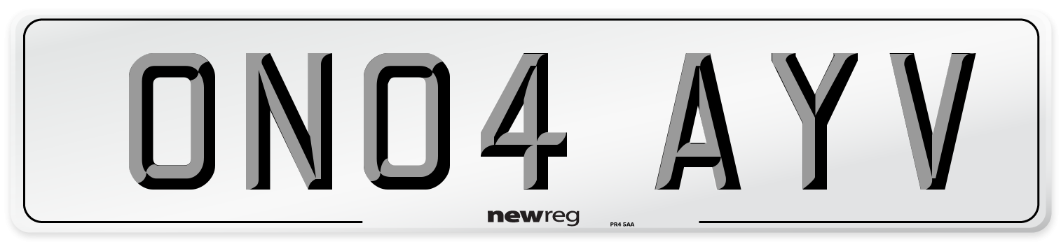 ON04 AYV Number Plate from New Reg